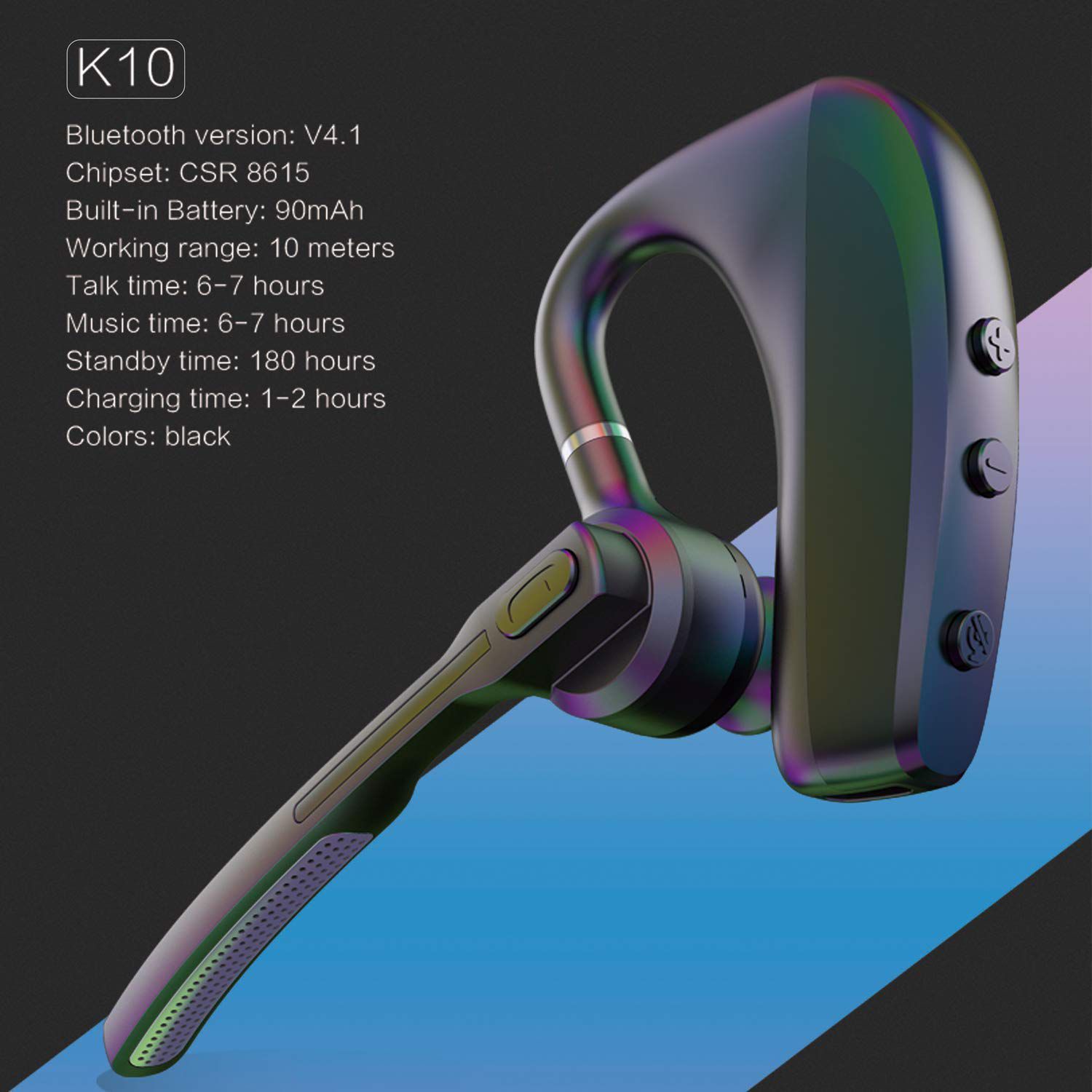 Trost Voyager Voice Control Support Bluetooth Headset Black Buy