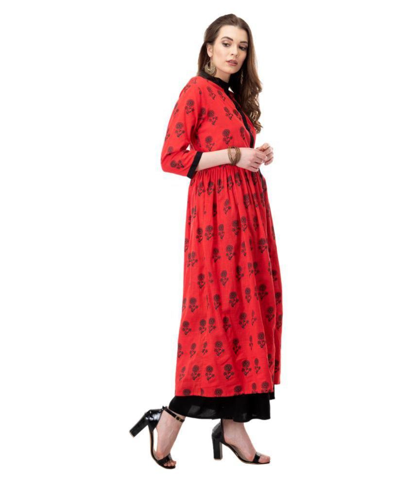 red frock kurti