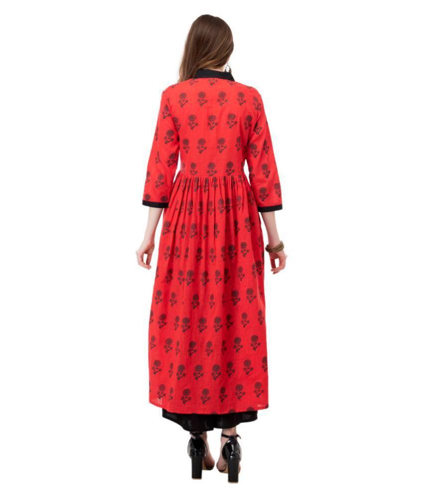 red frock kurti