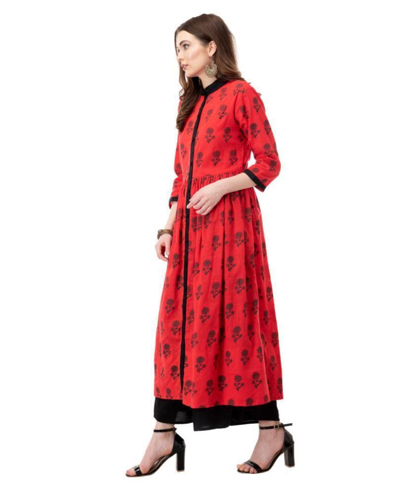 red frock kurti