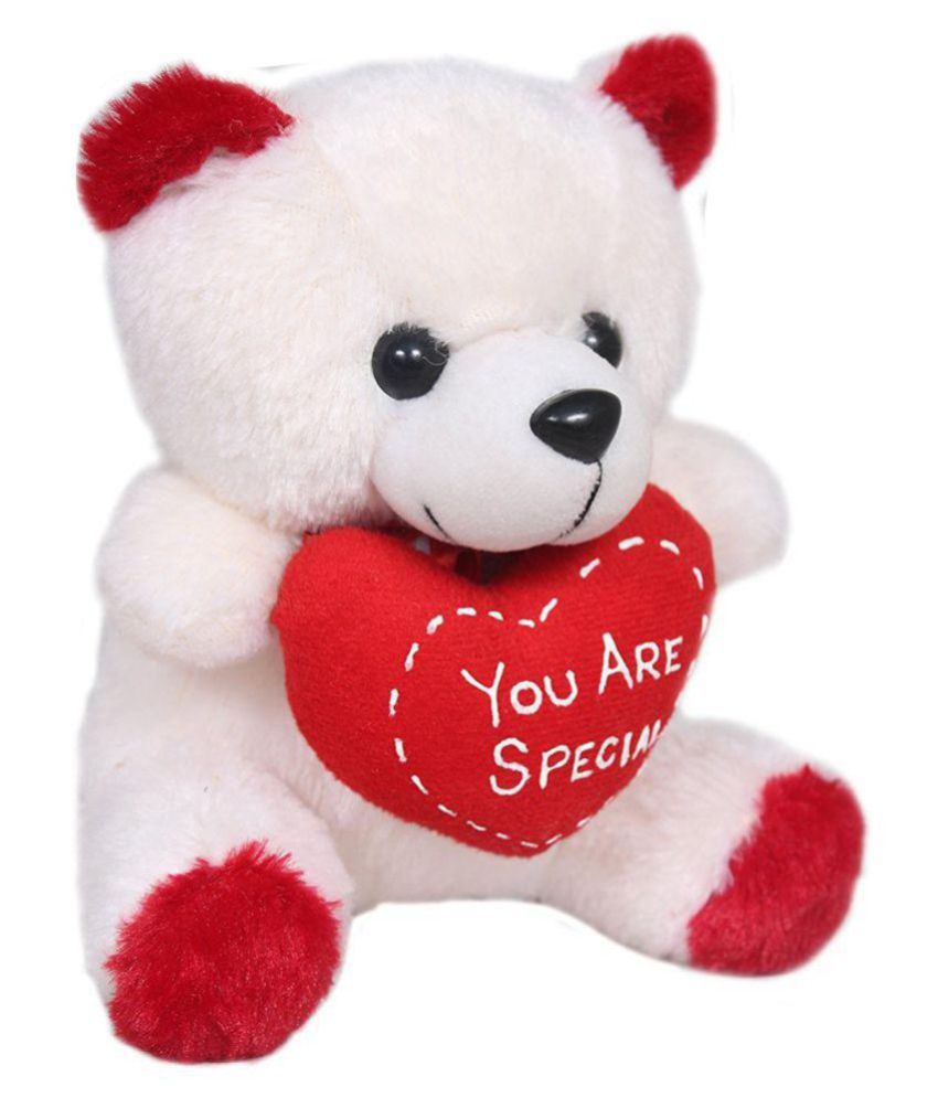     			Tickles You are Special Heart Teddy Soft Stuffed Plush Animal Toy for Kids (Color: White and Red; Size: 20 cm)