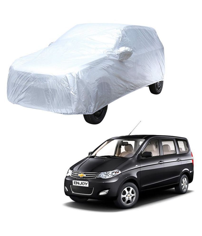     			Autoretail Silver Color Dust Proof Car Body Polyster Cover With Mirror Pocket Polyster For Chevrolet Enjoy