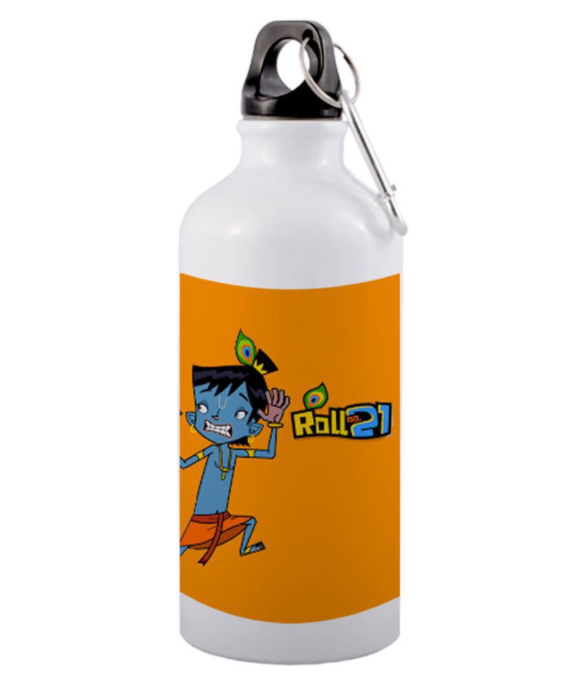 COLOR YARD best Roll no 21 with cartoons design printed on White 600 ml  Aluminum Water Bottle Set of 1: Buy Online at Best Price in India - Snapdeal