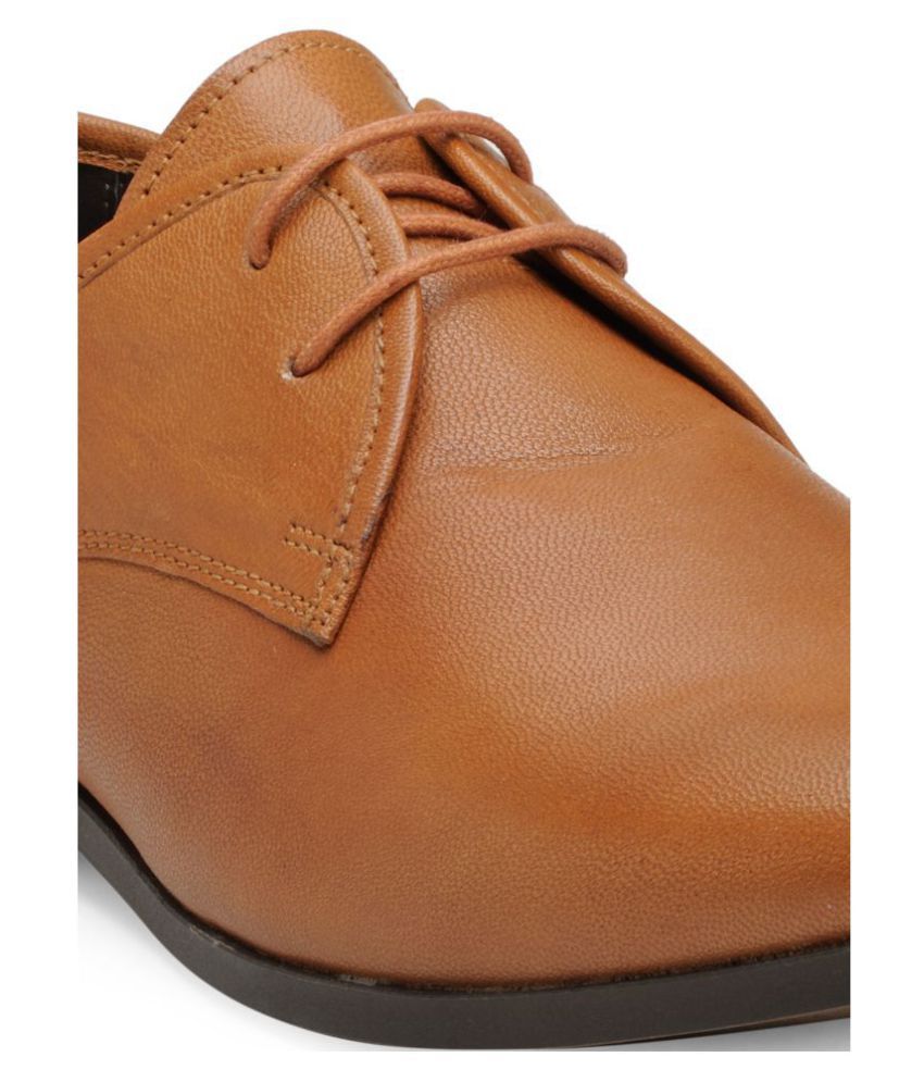 franco leone tan derby shoes