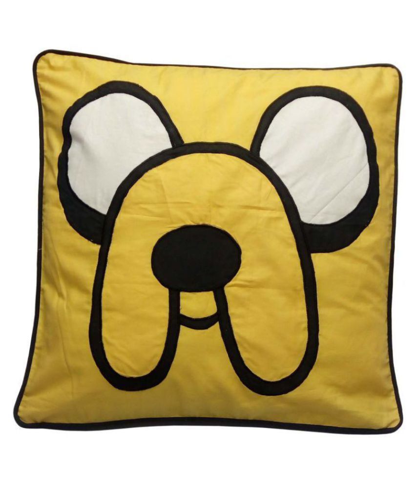     			Hugs'n'Rugs Single Cotton Yellow Cushion Cover (40 x 40 cm)