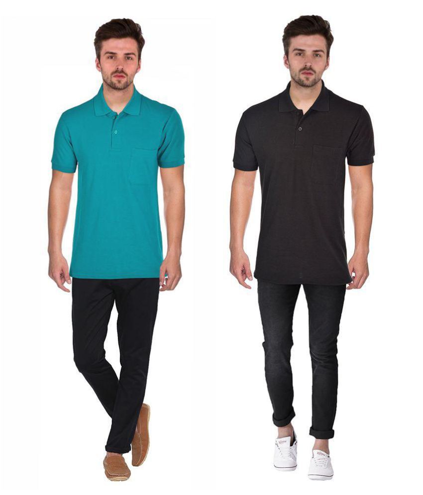     			Japroz Black Half Sleeve T-Shirt Pack of 2