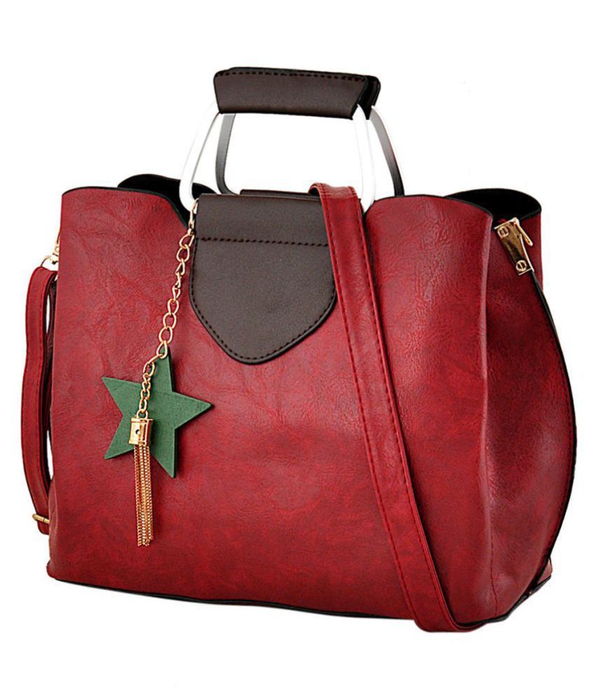 charles and keith maroon bag