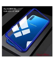 Samsung Galaxy A7 2018 Magnetic Cover Case ClickAway Blue Original 