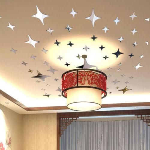 Diy 43 Stars Star Crystal Mirror Effect Wall Stickers