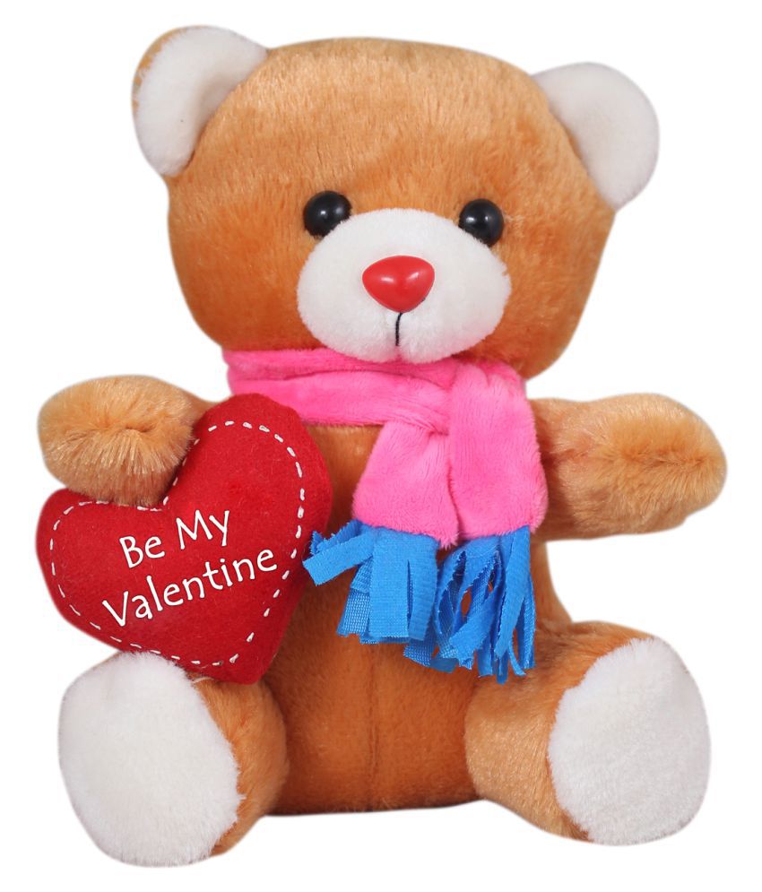     			TicklesPlush Animal Brown Handsome Muffler Teddy with Be My Valentine Propose Heart Love Valentine Gift for Girlfriend Wife Husband Boyfriend (Color: Multicolor Size: 22 cm)