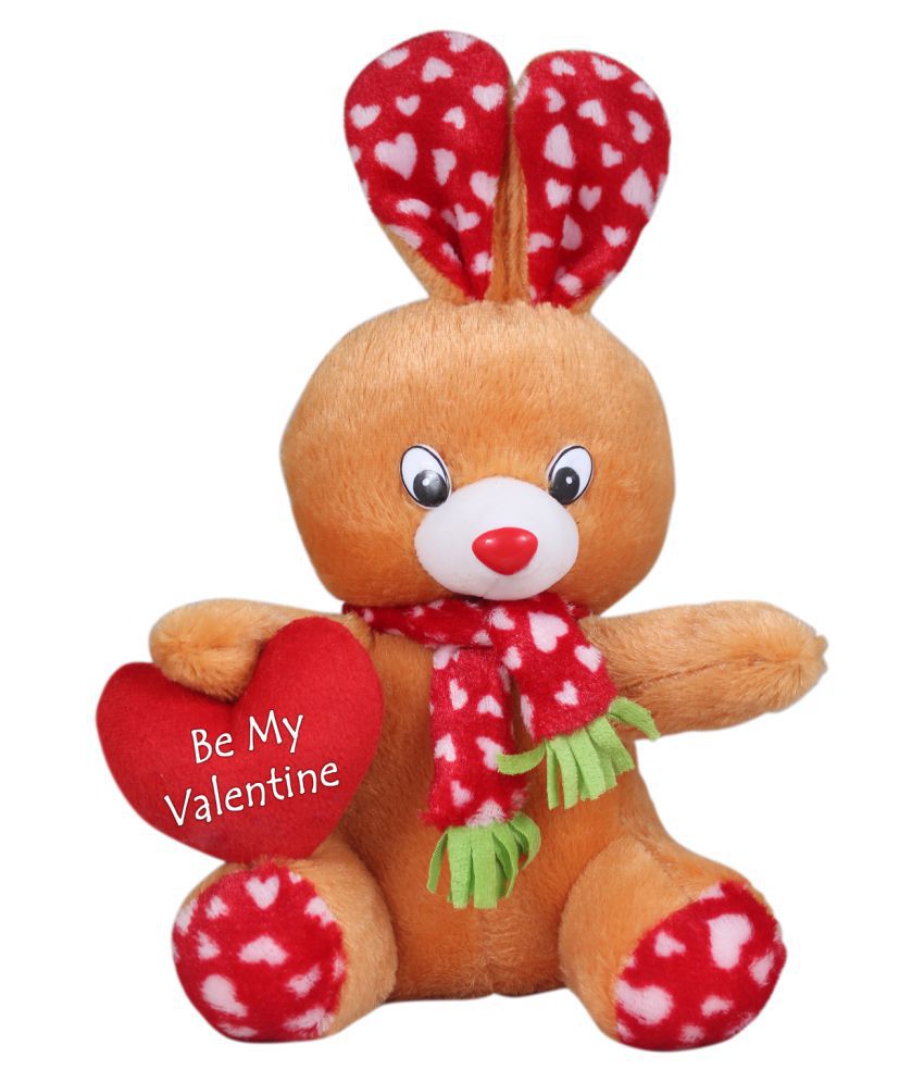     			Tickles Brown Loving Rabbit with Be My Valentine Propose Heart Love Valentine Gift for Girlfriend Wife Husband Boyfriend Plush Animal Soft Toy for Kids (Size: 25 cm)