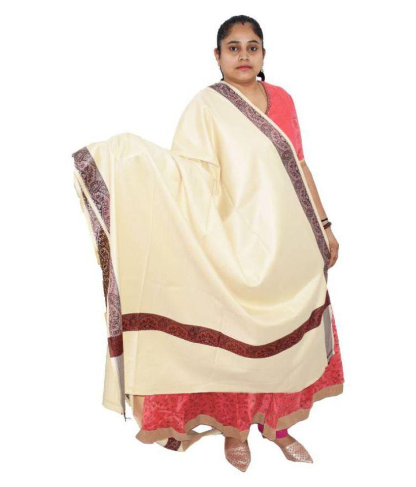     			Vrinde Off White Kashmiri Shawl