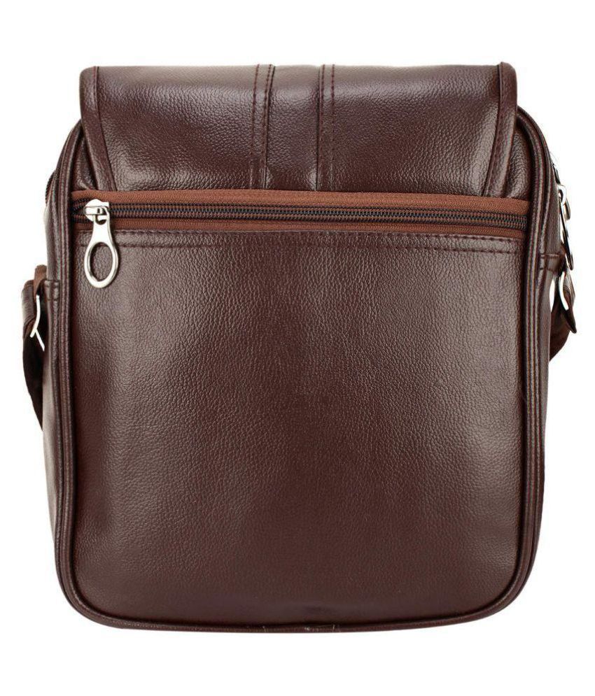 Wonder Star Sling Bag Brown P.U. Office Messenger Bag - Buy Wonder Star ...