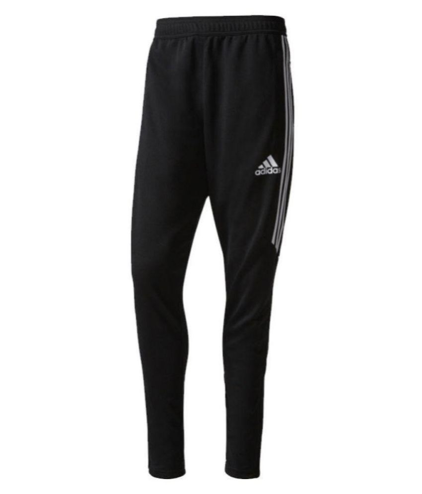 adidas black polyester lycra trackpants