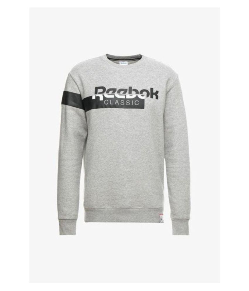 Reebok Classic Grey Cotton Blend Fleece Sweatshirt - Buy Reebok Classic ...