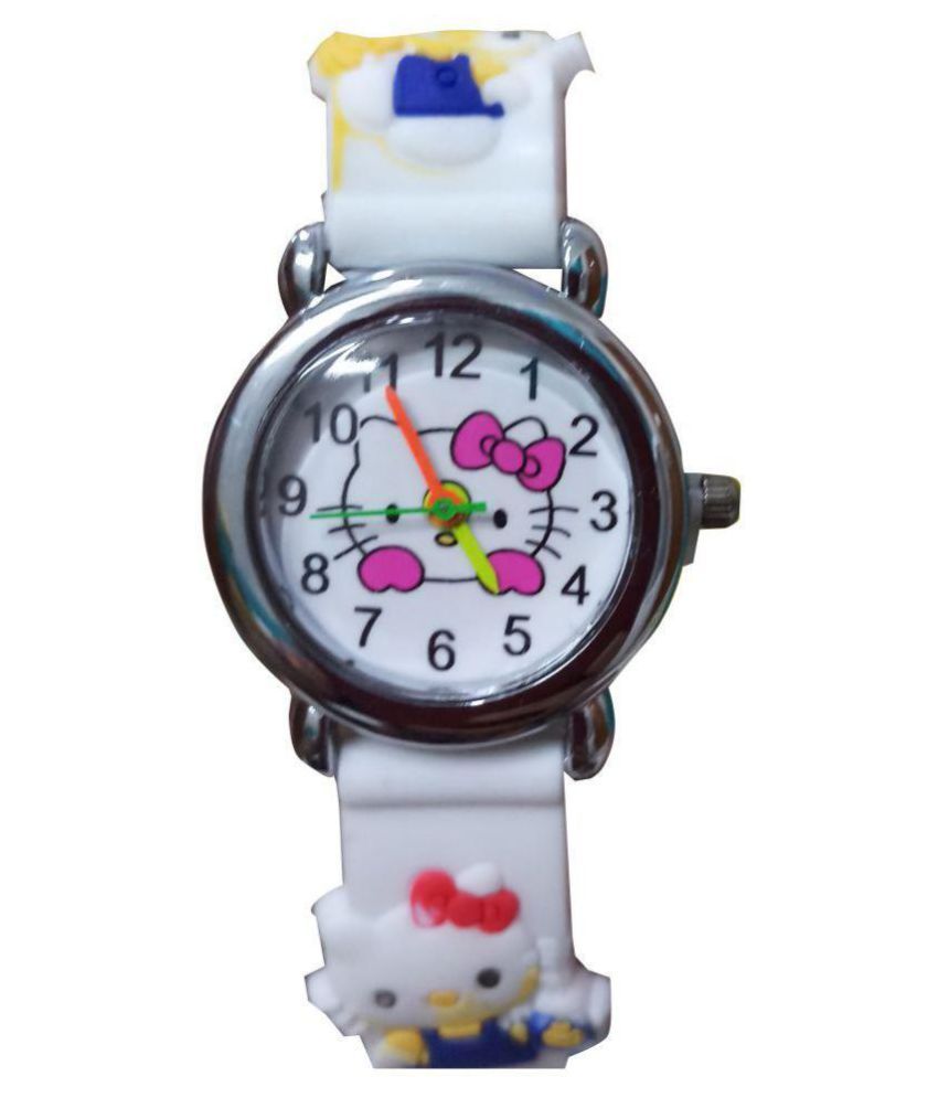 S S TRADERS White Hello Kitty Analog watch for Girls