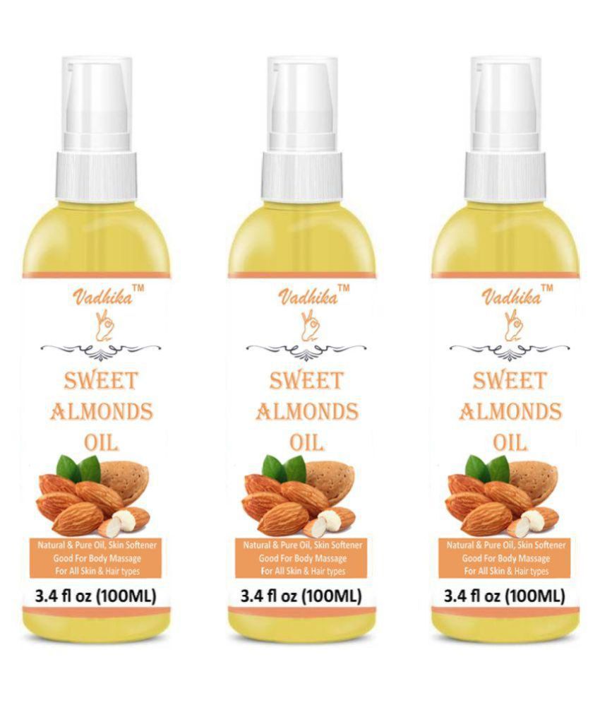 Vadhika 100% Pure Sweet Almond For Hair Regrowth 300ML ml Pack of 3: Buy  Vadhika 100% Pure Sweet Almond For Hair Regrowth 300ML ml Pack of 3 at Best  Prices in India - Snapdeal
