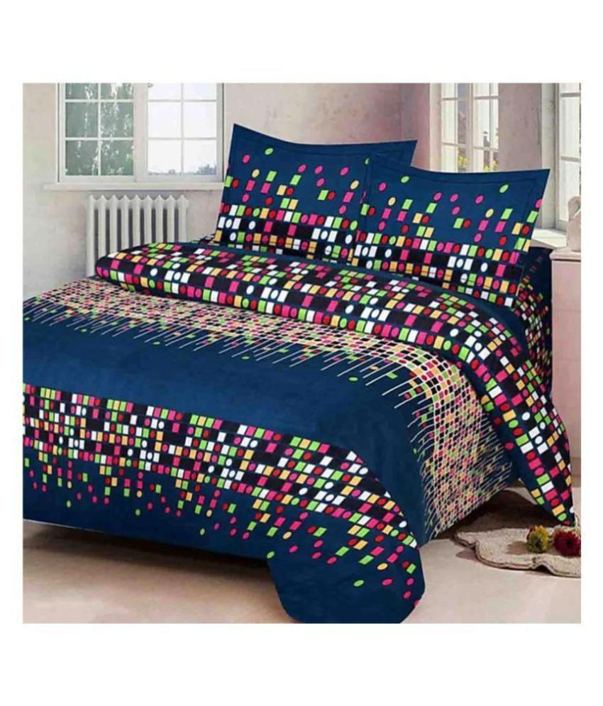 Ak Traders Poly Cotton 2 Double Bedsheets with 4 Pillow Covers Buy Ak