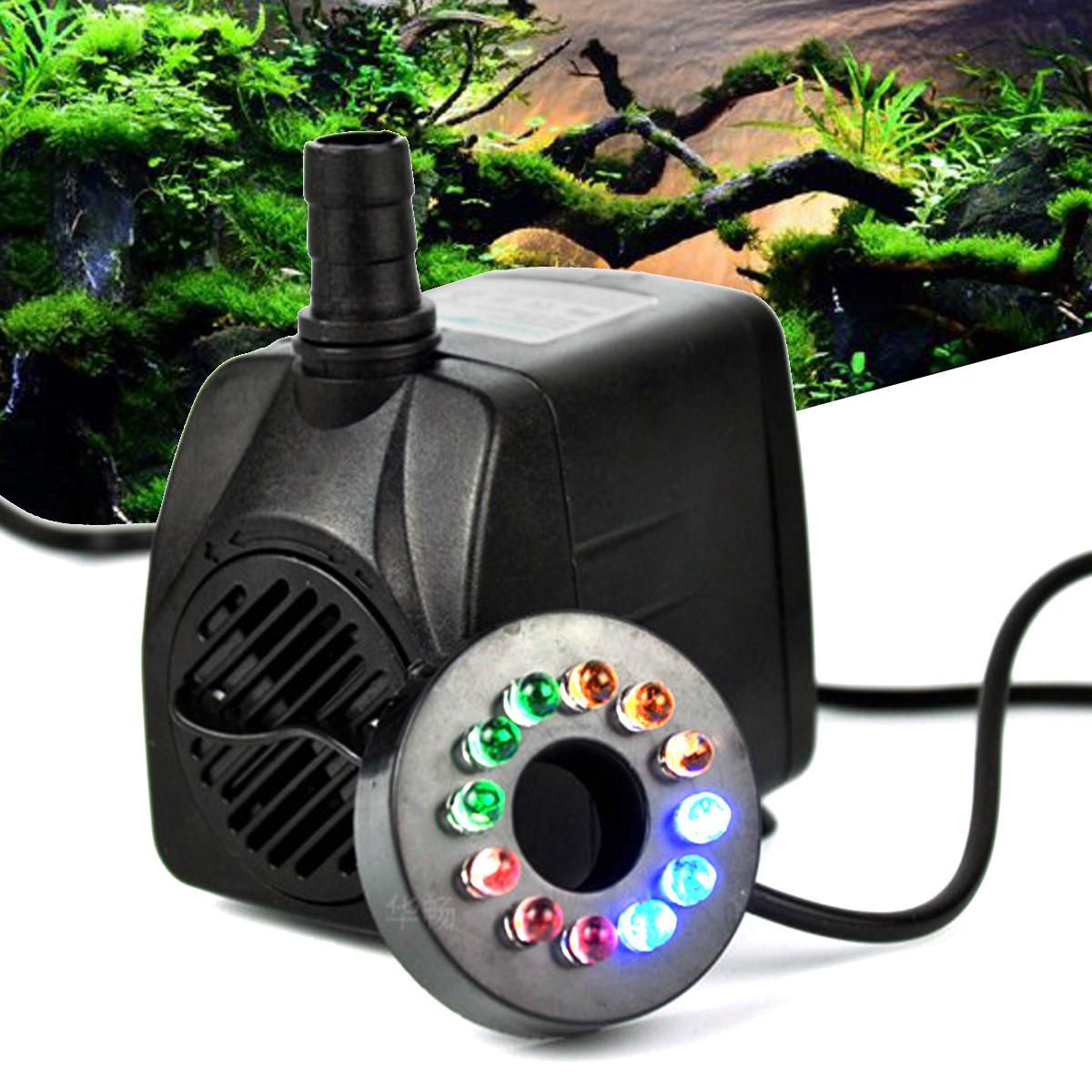 Buy 16W LED Light 840L/H Submersible Water Pump Aquarium KOI Fish Pond