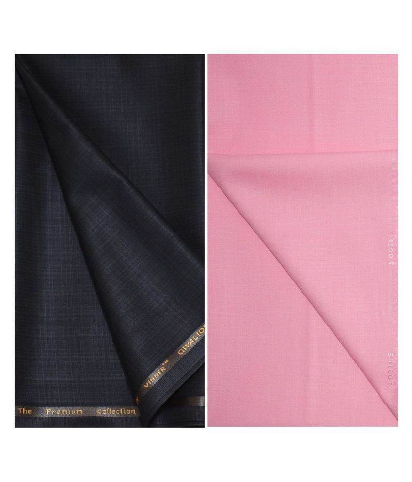     			KUNDAN SULZ GWALIOR Pink Cotton Blend Unstitched Shirts & Trousers ( 1 Pant & 1 Shirt Piece )