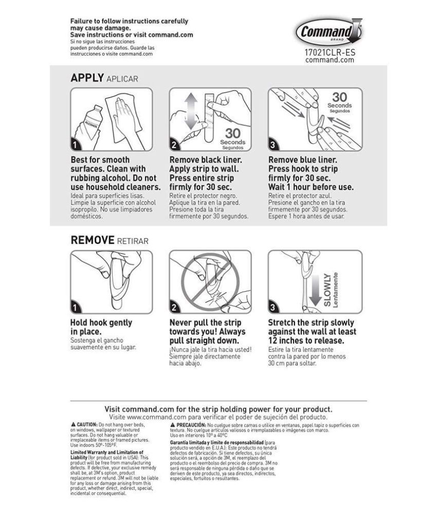 Buy 3M Command Clear Small Refill Strips Pack of 12 strips Online at
