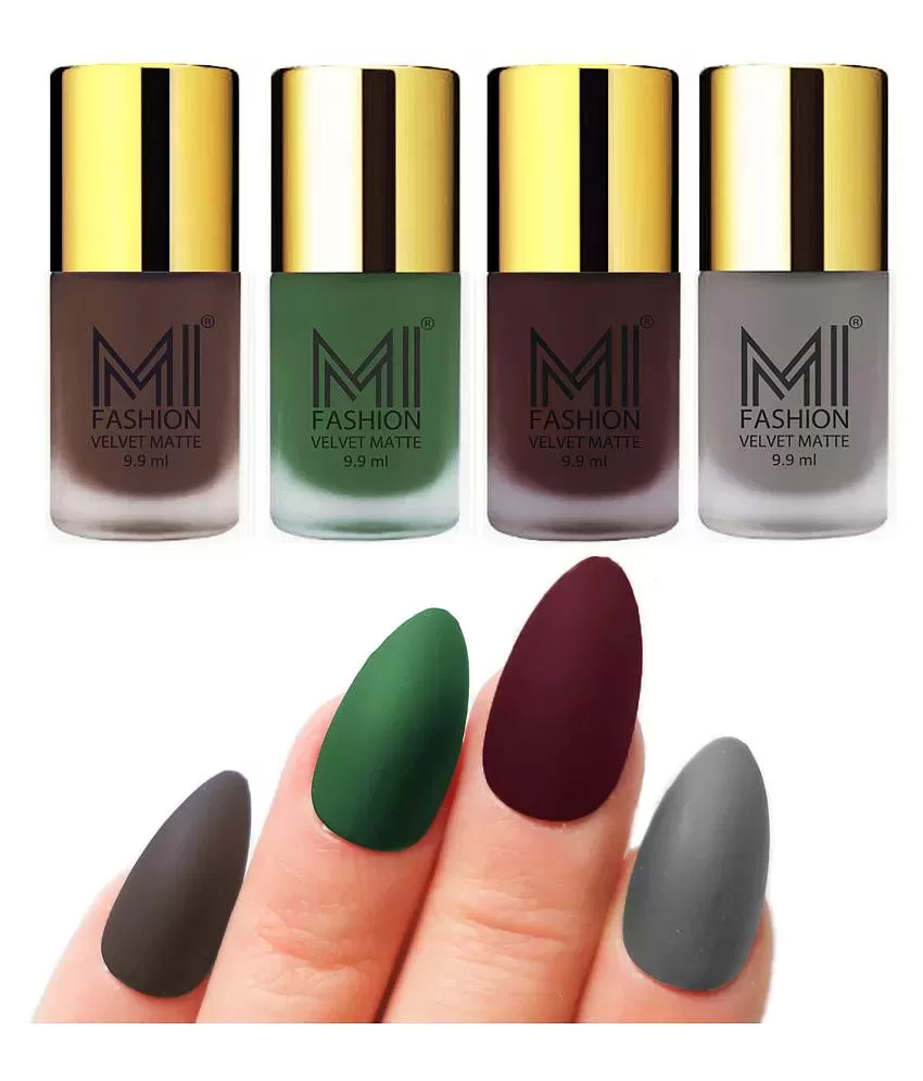 MI FASHION Velvet Matte Nail Paint Combo Sets Non-Stop, Rain Or Waterproof  9.9ml Baby Pink, Mauve, Wine, Pink (Pack Of-4) : Amazon.in: Beauty