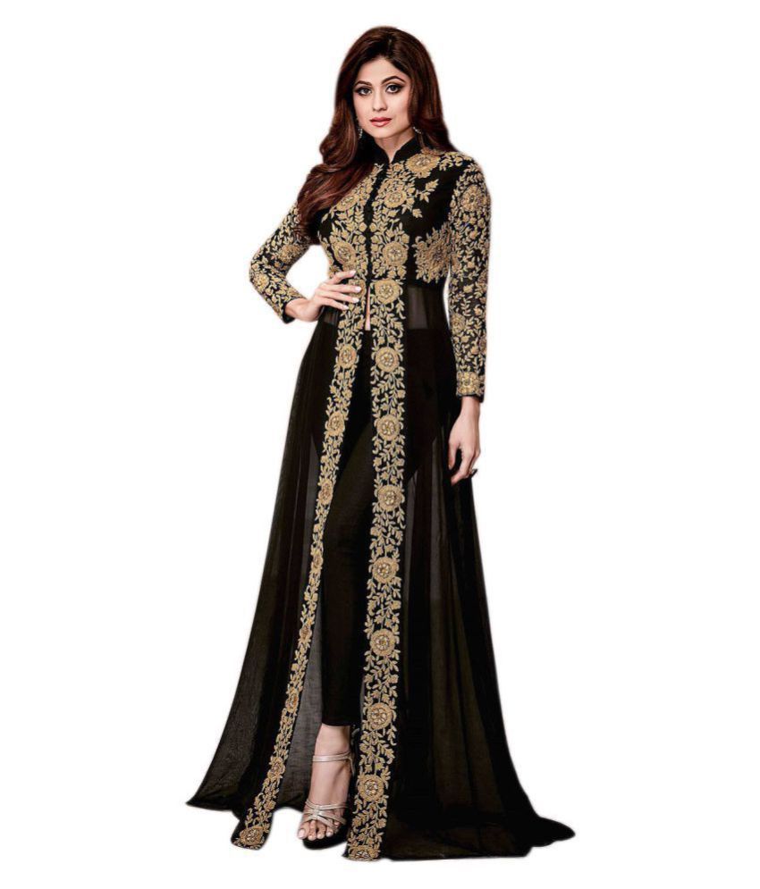 Status Yellowparrot Green Color Designer Georjet Anarkali Dress Material   Buy Status Yellowparrot Green Color Designer Georjet Anarkali Dress  Material Online at Best Prices in India on Snapdeal