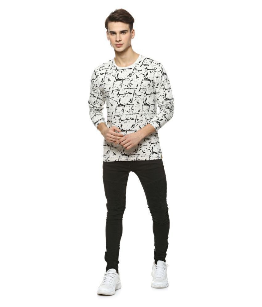 Campus Sutra White Full Sleeve T-Shirt - Buy Campus Sutra White Full ...