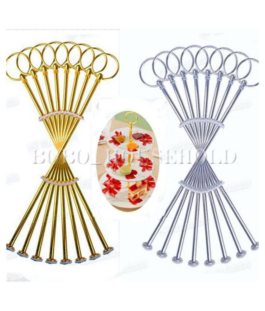 1-10set Heavy Metal Cake Plate Stand 2 3 Tier Center Handle Fitting Hardware Rod