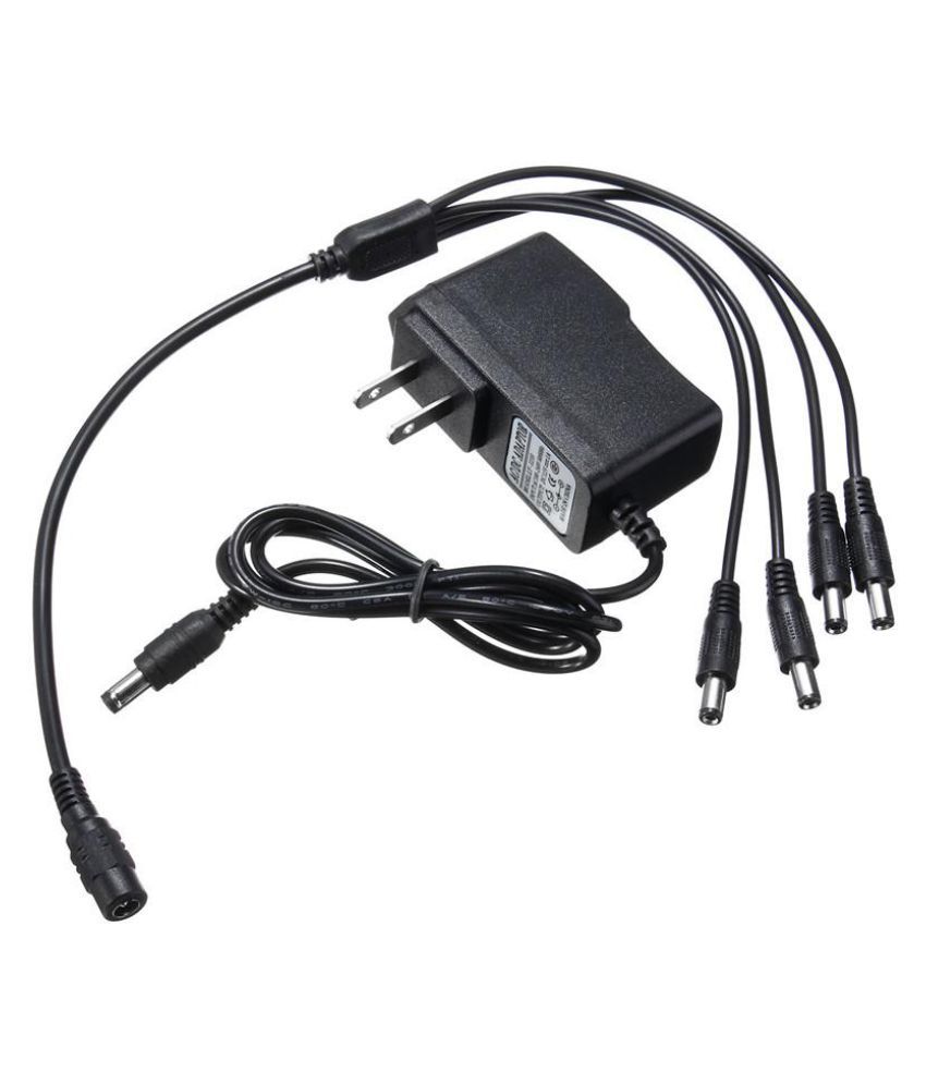 DC 12V1A Power Supply Adapter for CCTV Security Camera DVR 4 Split Power Cable 