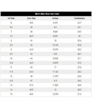 nike 7c size chart
