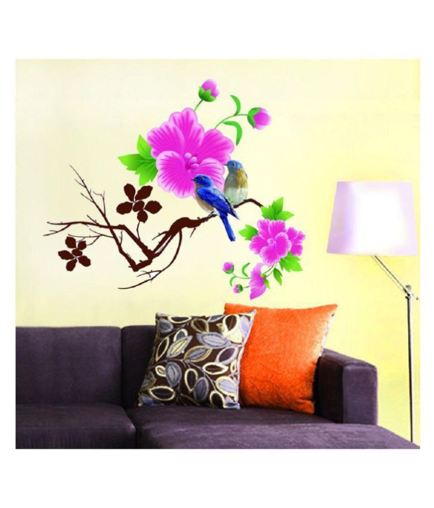print mantras beautiful tree branch flower wall stickers nature sticker