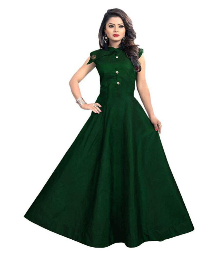 Royal Taylor Green Satin Gown - Buy Royal Taylor Green Satin Gown Online at Best Prices in India 