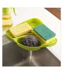 WAY BEYOND Multipurpose Must Have Corner Kitchen Sink Wash Basin Soap Sponge Storage Organizer (Assorted Color)