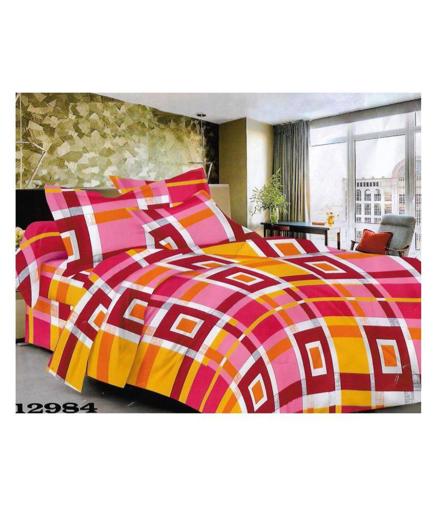 M&M.INDIA Cotton Double Bedsheet with 2 Pillow Covers Buy M&M.INDIA