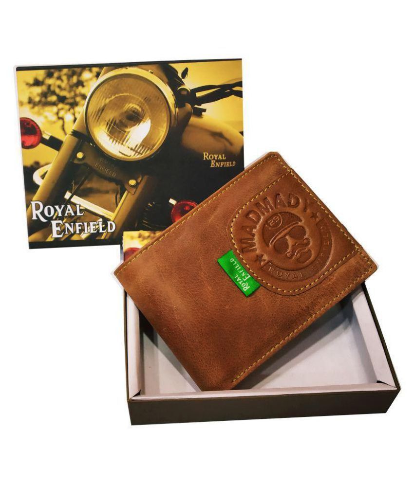 Royal Enfield Tan Leather Wallet for Men (RLCWAI000004) : Amazon.in: Car &  Motorbike