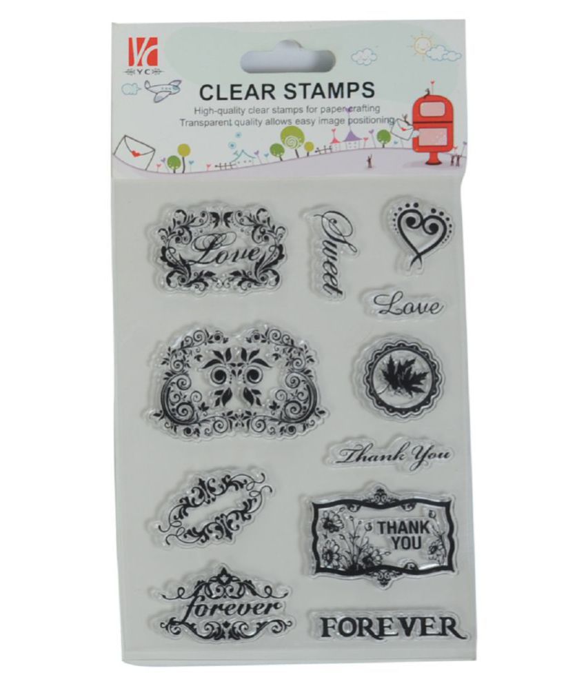     			Clear Rubber Stamp, Used in Textile & Block Printing, Card & Scrap Booking Making (Love Forever)