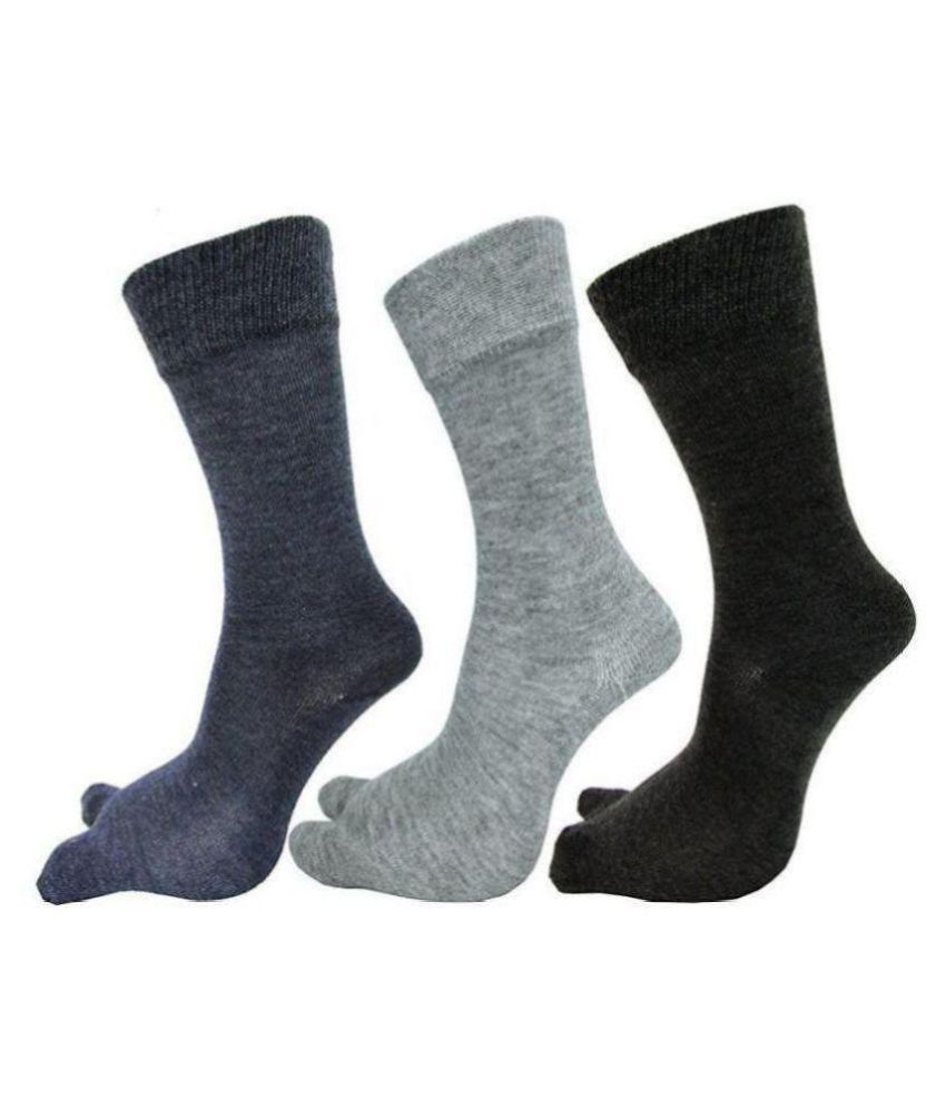     			Tahiro Multicolour Thumb Cotton Full Length Socks - Pack Of 3