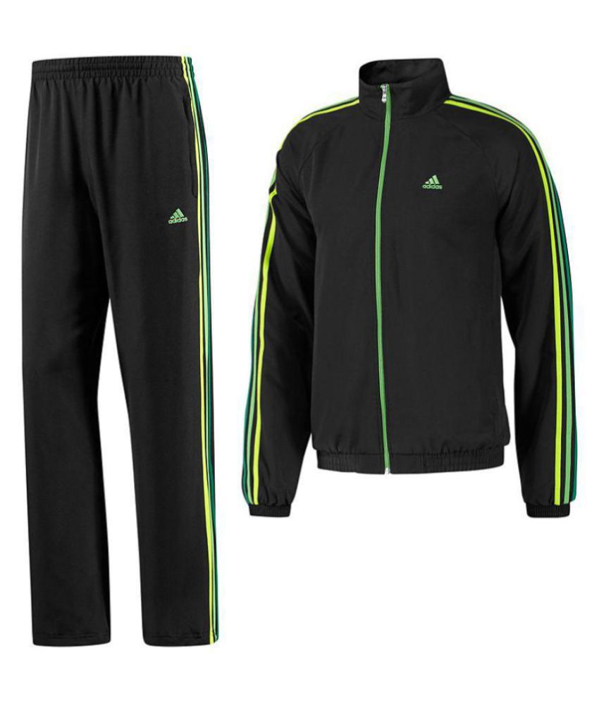 adidas black and green tracksuit