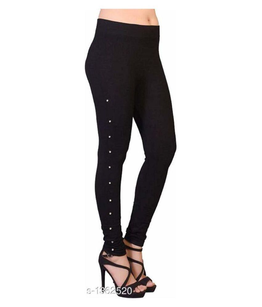 black cotton jeggings