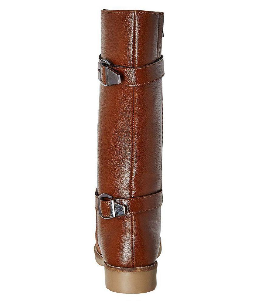 Footin Brown Mid Calf Riding Boots Price in India Buy Footin Brown Mid Calf Riding Boots Online