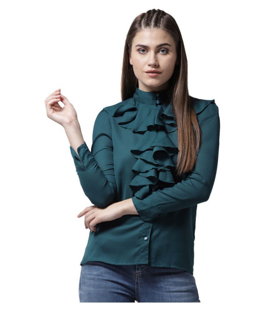 La Zoire - Green Polyester Women's Shirt Style Top ( Pack of 1 )