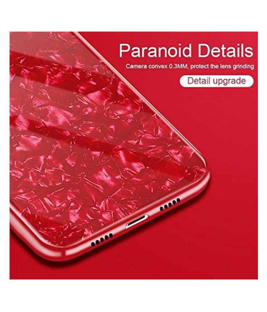 Xiaomi Redmi Note 7 Pro Glass Cover Jma Red Luxurious Marble Pattern Tempered Glass Back Case 6528