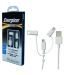 energizer 3 in 1 with Lightning, C Type USB Cable for Android Phones iPhones White