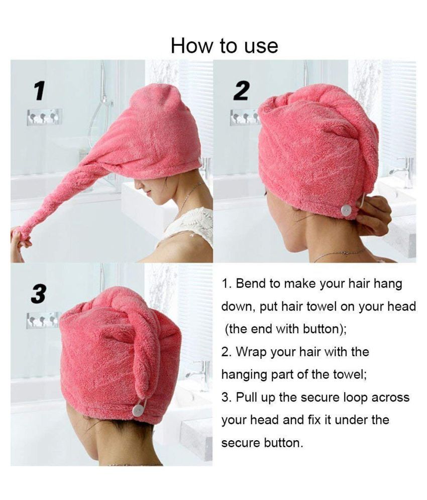 Eco Hometown 2pcs Hair wrap Towel for Quick Drying Hair(Random Colour