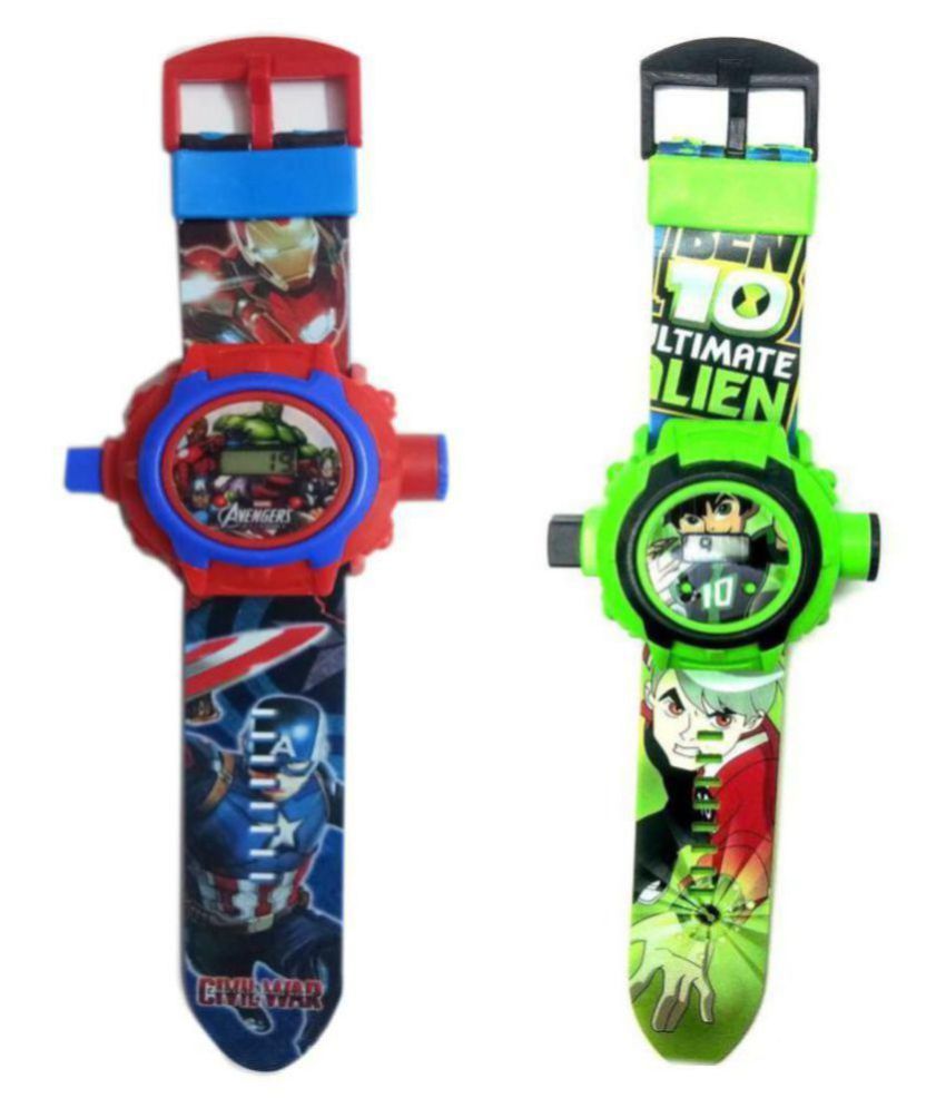 Combo Watches, Avengers & Ben 10, 24 shadows projector watches for Baby