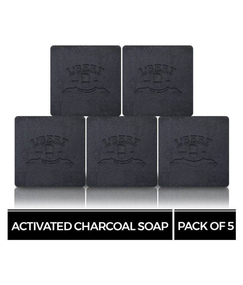 LBERT Activated Charcoal 100 % Natural Organic Handmade Bath Soap (Paraben & Sulphate Free) Soap 500 gm Pack of 5