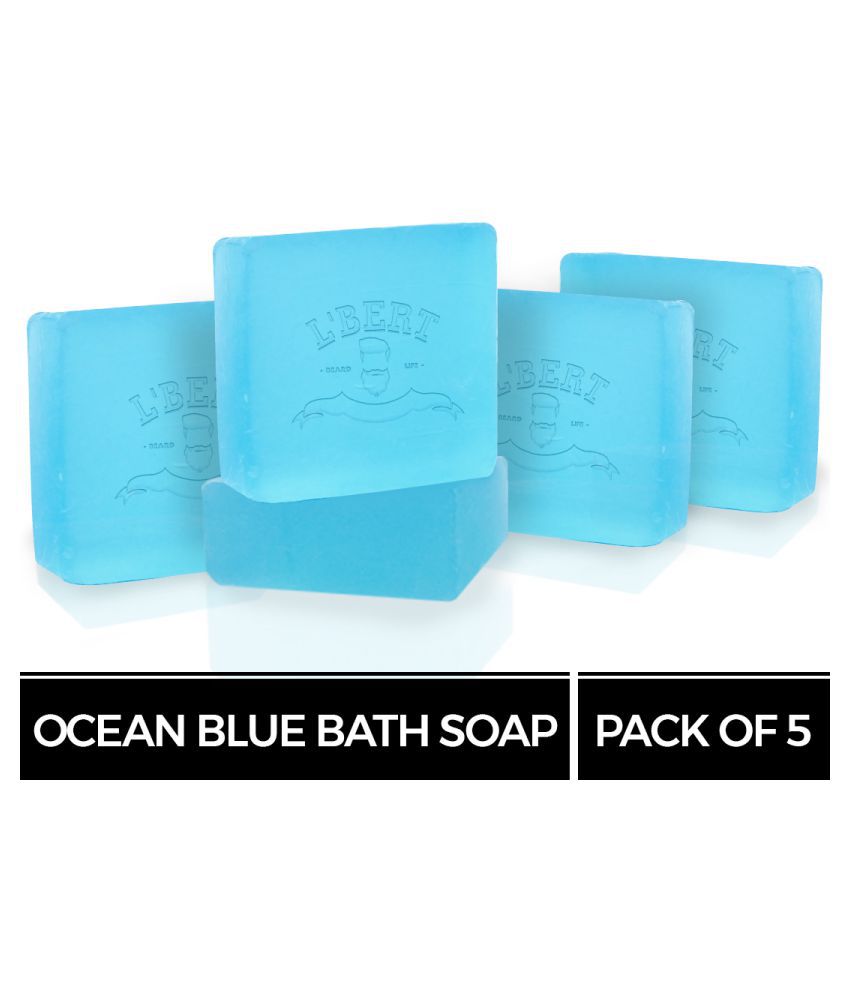 LBERT Ocean Blue 100 % Organic Handmade Bath Soap Paraben & Sulphate Free - 500 g ( Pack of 5 ) Soap 500 gm Pack of 5