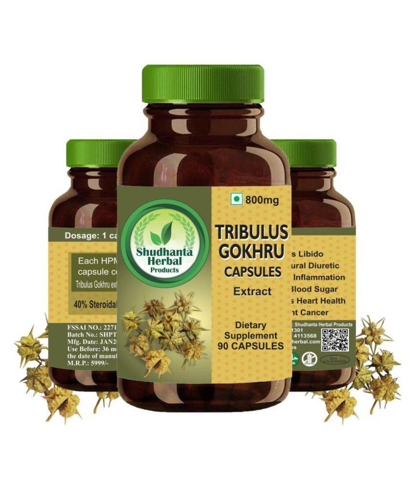 Shudhanta Herbal Products Tribulus Gokhru Capsules for Increased sexual