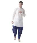 Deyann White Silk Blend Dhoti Kurta Set